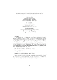 ON ZERO-DIMENSIONALITY and FRAGMENTED RINGS Jim