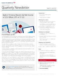 Quarterly Newsletter Issue IX — July 2021