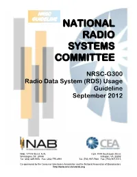 RDS) Usage Guideline September 2012
