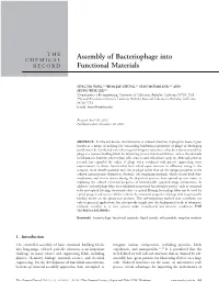 Assembly of Bacteriophage Into Functional Materials