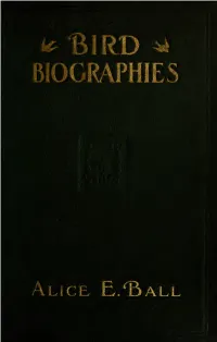 Bird Biographies a Guide-Book for Beginners