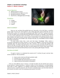 Chapter 1: Introduction to Biology Lesson 1.1: What Is Science?