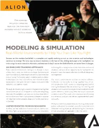 Modeling and Simulation Technologies Can Help U.S