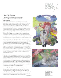 Natalie Frank Workspace Program 2015