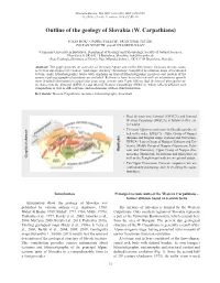 Outline of the Geology of Slovakia (W. Carpathians)