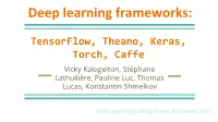Tensorflow, Theano, Keras, Torch, Caffe Vicky Kalogeiton, Stéphane Lathuilière, Pauline Luc, Thomas Lucas, Konstantin Shmelkov Introduction