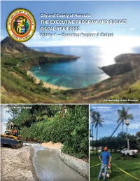 THE EXECUTIVE PROGRAM and BUDGET FISCAL YEAR 2022 Volume 1 — Operating Program & Budget