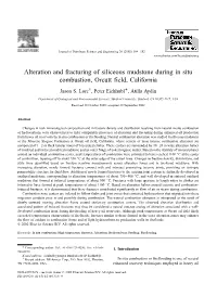 Alteration and Fracturing of Siliceous Mudstone During in Situ Combustion, Orcutt Field, California