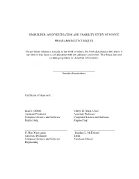 An Investigation and Usability Study of Novice