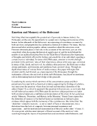 Emotion and Memory of the Holocaust