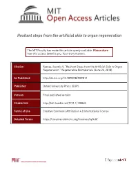 Hesitant Steps from the Artificial Skin to Organ Regeneration