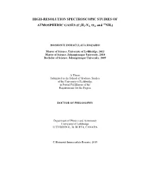 High-Resolution Spectroscopic Studies Of