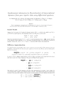 Supplementary Information for Reconstruction of Transcriptional Dynamics from Gene Reporter Data Using Diﬀerential Equations