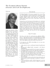 The German Library System: Structure and New Developments