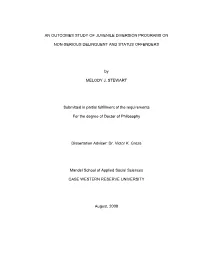 An Outcomes Study of Juvenile Diversion Programs On
