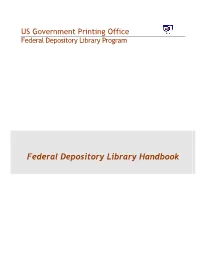 Federal Depository Library Handbook