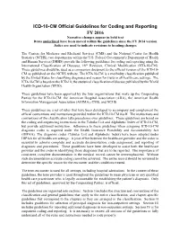 ICD-10-CM Official Guidelines for Coding and Reporting FY 2016