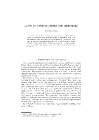 LIMITS of INTERVAL ORDERS and SEMIORDERS 1. Introduction And