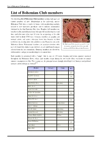 List of Bohemian Club Members 1 List of Bohemian Club Members