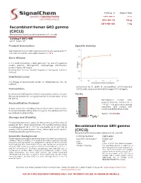 Recombinant Human GRO Gamma (CXCL3) Recombinant Human Protein Expressed in E
