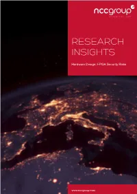 RESEARCH INSIGHTS – Hardware Design: FPGA Security Risks