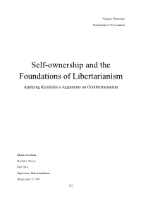 Self-Ownership and the Foundations of Libertarianism