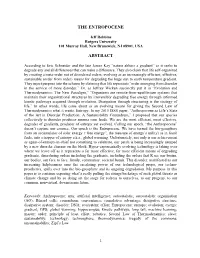The Entropocene