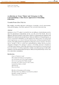 To Fiji: Conceptualizing a Value-Theory Approach to Citizenship Education