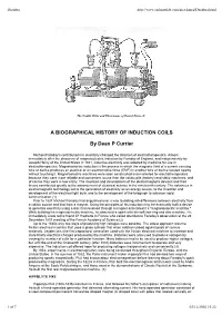 A BIOGRAPHICAL HISTORY of INDUCTION COILS by Dean P Currier