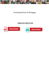 Amortizing Points on Mortgage