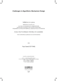 Challenges in Algorithmic Mechanism Design
