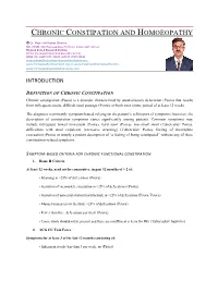 Chronic Constipation and Homoeopathy