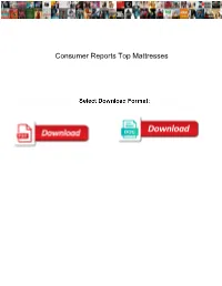 Consumer Reports Top Mattresses