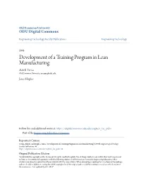 Development of a Training Program in Lean Manufacturing Alok K