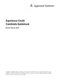 Experience Credit Candidate Guidebook