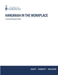 HANUKKAH in the WORKPLACE Inclusive Employer Guide