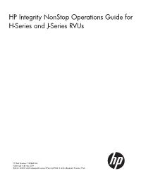 HP Integrity Nonstop Operations Guide for H-Series and J-Series Rvus