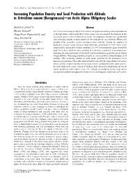 Increasing Population Density and Seed Production with Altitude in Eritrichium Nanum (Boraginaceae)—An Arctic Alpine Obligatory Seeder
