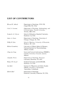 List of Contributors