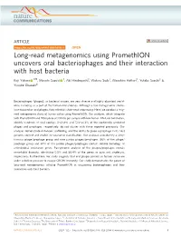 Long-Read Metagenomics Using Promethion Uncovers Oral Bacteriophages and Their Interaction with Host Bacteria