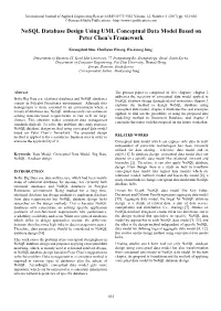 Nosql Database Design Using UML Conceptual Data Model Based on Peter Chen’S Framework