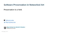 Software Preservation in Networked Art