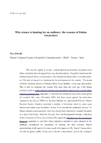 Why Science Is Hunting for an Audience: the Reasons of Italian Researchers