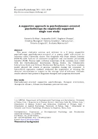 A Supportive Approach in Psychodynamic–Oriented Psychotherapy.An Empirically Supported Single Case Study