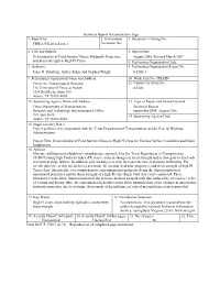 FHWA/TX-07/0-5202-1 Accession No