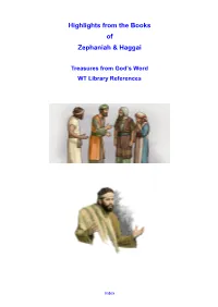 Highlights from the Books of Zephaniah & Haggai