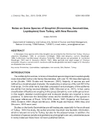 Notes on Some Species of Gnophini (Ennominae, Geometridae, Lepidoptera) from Turkey, with New Records