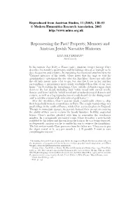 Repossessing the Past? Property, Memory and Austrian Jewish Narrative Histories