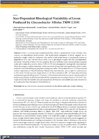 Size-Dependent Rheological Variability of Levan Produced by Gluconobacter Albidus TMW 2.1191