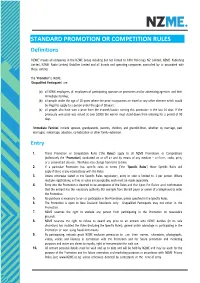 STANDARD PROMOTION OR COMPETITION RULES Definitions